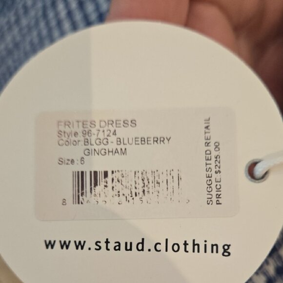 NWT STAUD Blue Checkered Mini Dress - Picture 9 of 9